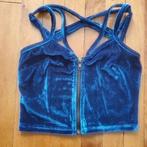 Killstar Blue Velvet Crop Top